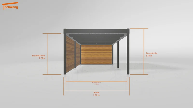 #DE Schweng Flachdachcarport C600 (ID dv3kqn)