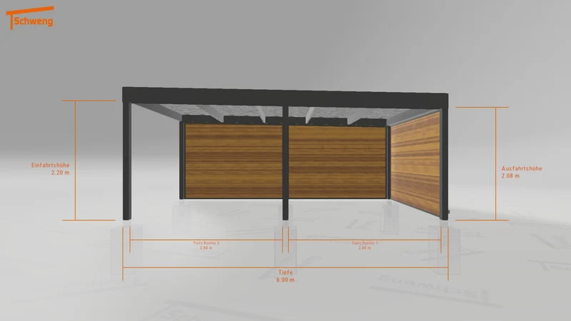 #DE Schweng Flachdachcarport C600 (ID dv3kqn)