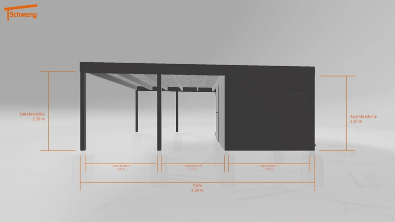 #DE Schweng Flachdachcarport C600+ (ID zbgrqd)