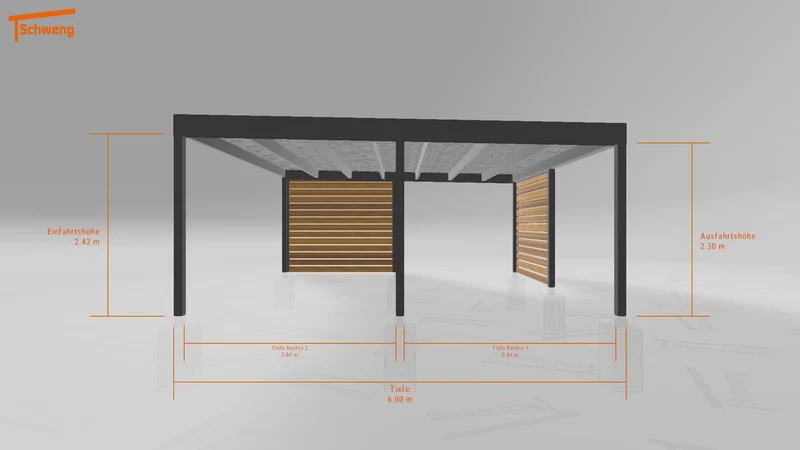#DE Schweng Flachdachcarport C600+ (ID w3nm2z) #MTG