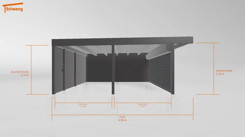 #DE Schweng Flachdachcarport C600+ (ID 77m325) #MTG