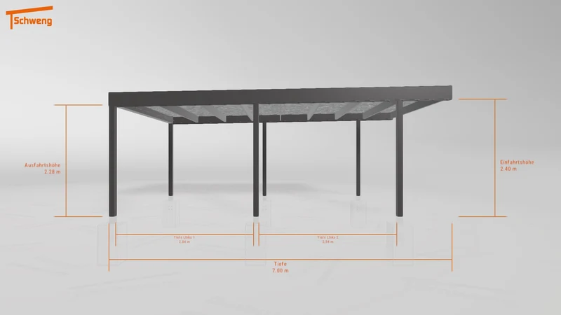 #DE Schweng Flachdachcarport C600 (ID jj972w)