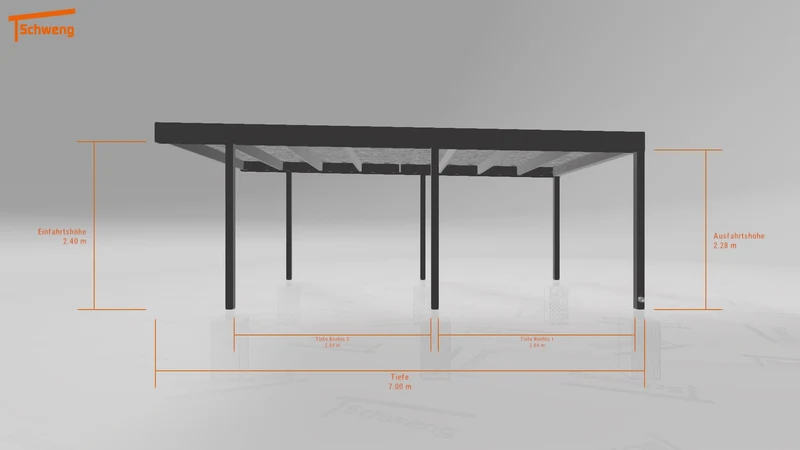 #DE Schweng Flachdachcarport C600 (ID jj972w)