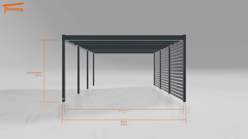 #DE Schweng Flachdachcarport C600 (ID bkgdyg)