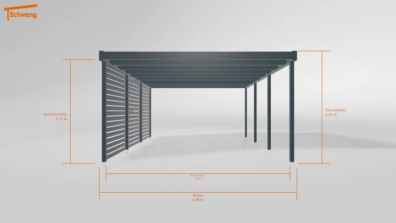 #DE Schweng Flachdachcarport C600+ (ID ygnz33)