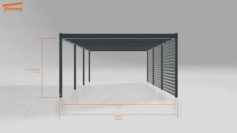 #DE Schweng Flachdachcarport C600+ (ID ygnz33)