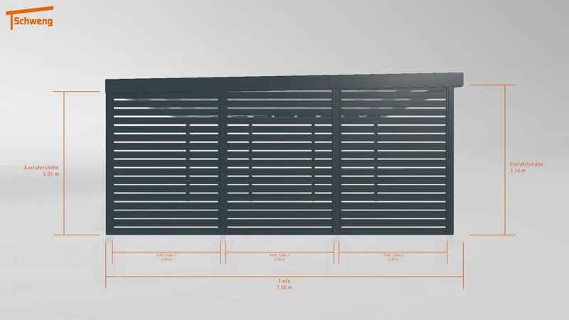 #DE Schweng Flachdachcarport C600+ (ID ygnz33)