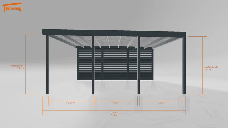 #DE Schweng Flachdachcarport C600+ (ID ygnz33)