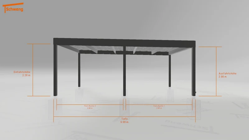 #DE Schweng Flachdachcarport C600 (ID x7nq2b)