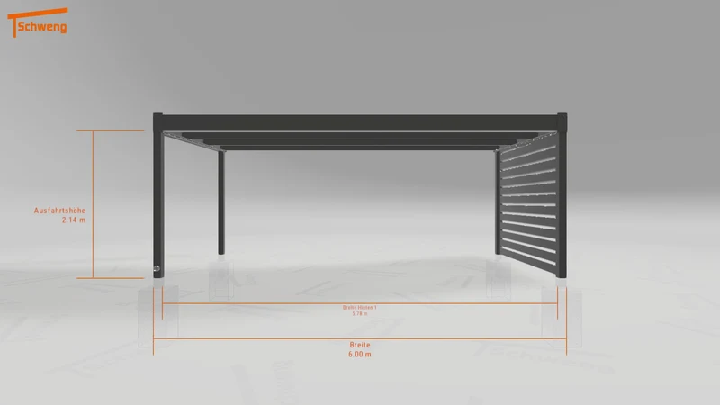 #DE Schweng Flachdachcarport C600 (ID 5mwr7q)