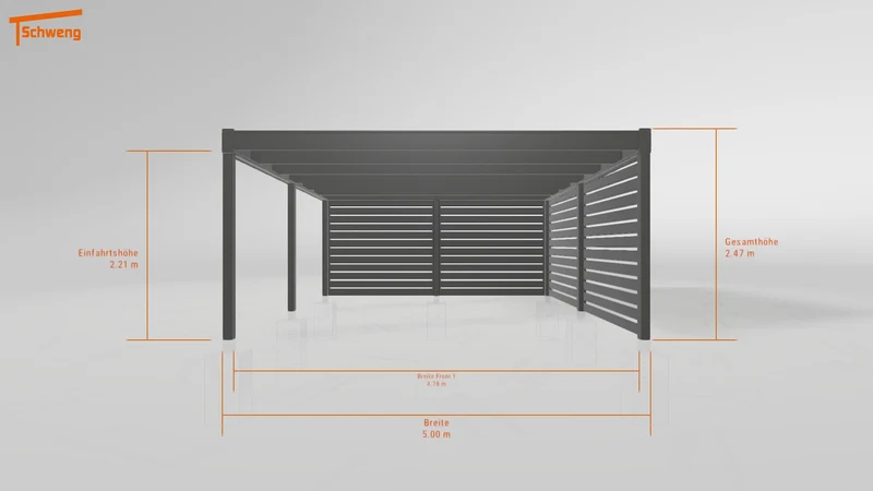 #DE Schweng Flachdachcarport C600 (ID 85bj8j)