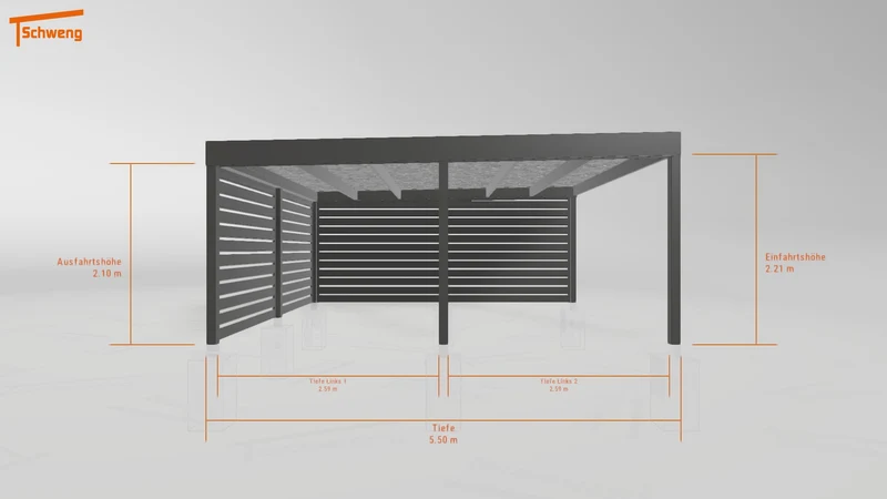 #DE Schweng Flachdachcarport C600 (ID 85bj8j)