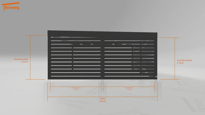 #DE Schweng Flachdachcarport C600 (ID 85bj8j)