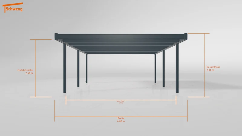 #DE Schweng Flachdachcarport C600 (ID pbj47y)