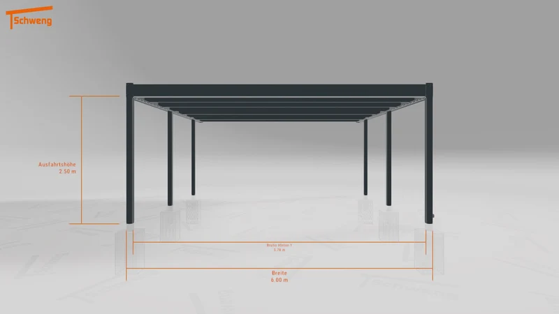 #DE Schweng Flachdachcarport C600 (ID pbj47y)