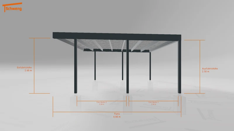 #DE Schweng Flachdachcarport C600 (ID pbj47y)