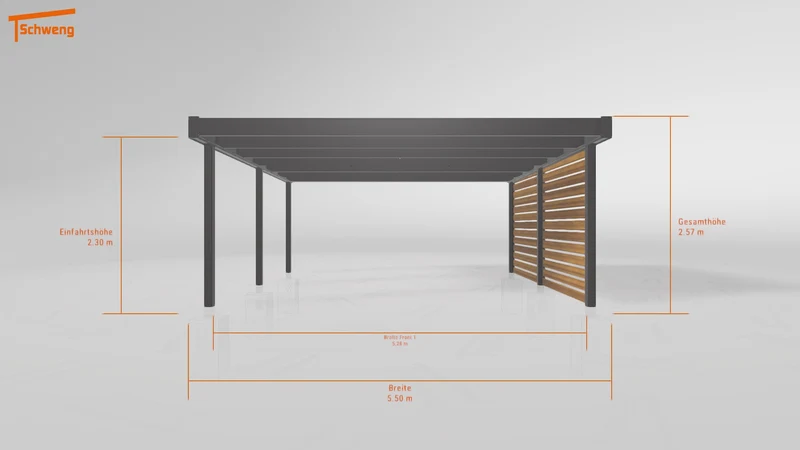 #DE Schweng Flachdachcarport C600 (ID 77m337)