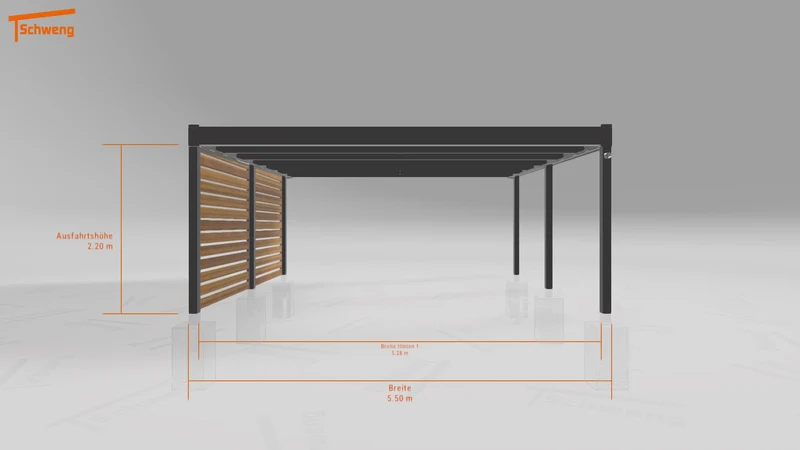 #DE Schweng Flachdachcarport C600 (ID 77m337)