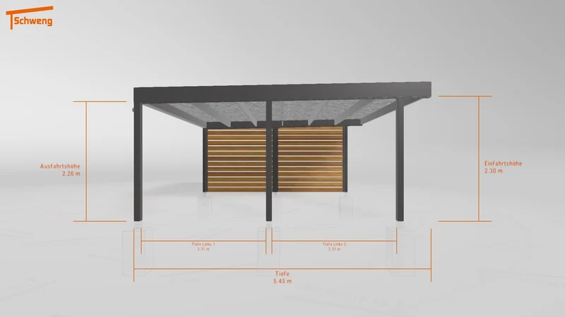 #DE Schweng Flachdachcarport C600 (ID 77m337)