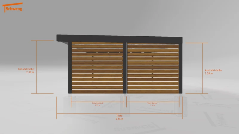 #DE Schweng Flachdachcarport C600 (ID 77m337)