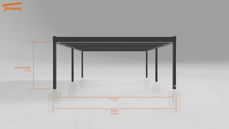 #DE Schweng Flachdachcarport C600+ (ID 9wp4jq)