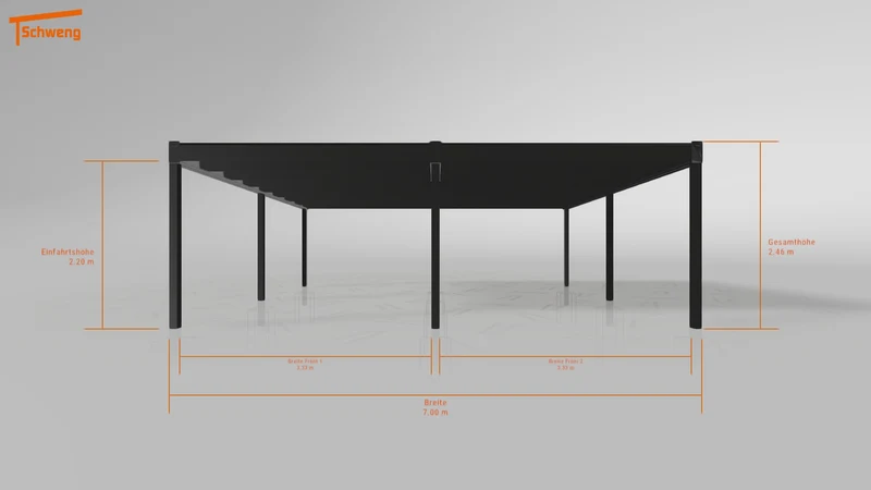 #DE Schweng Flachdachcarport C600 (ID 33829z)