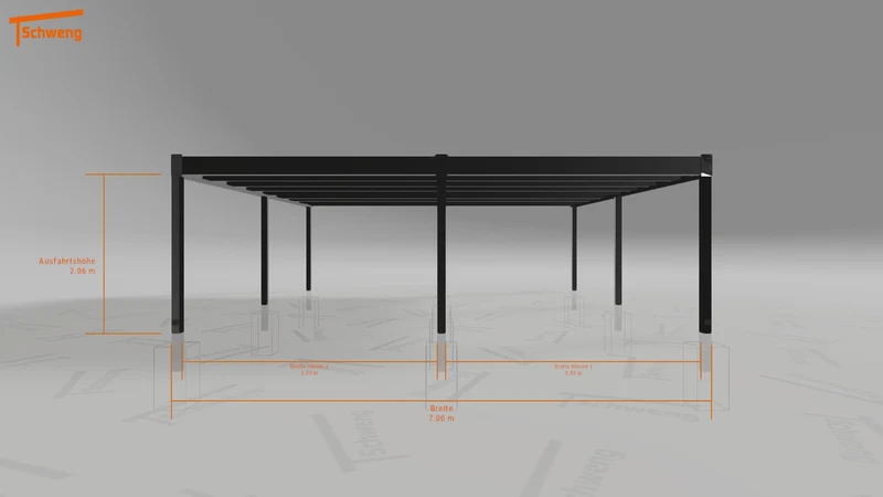 #DE Schweng Flachdachcarport C600 (ID 33829z)