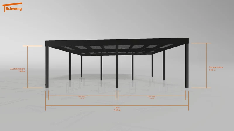 #DE Schweng Flachdachcarport C600 (ID 33829z)