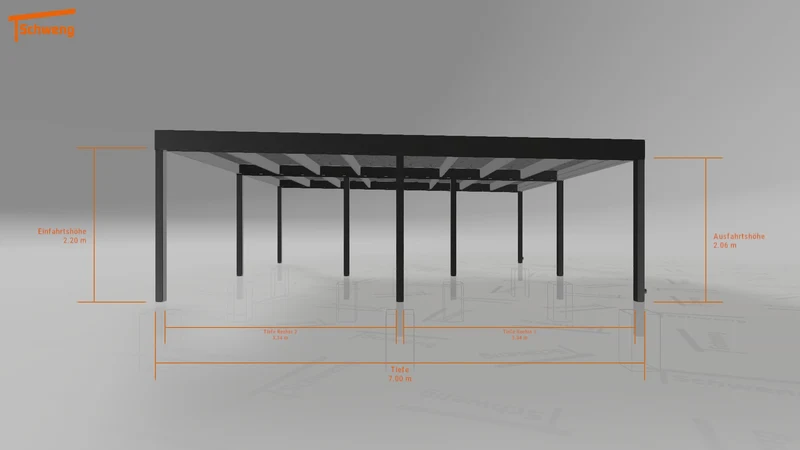 #DE Schweng Flachdachcarport C600 (ID 33829z)