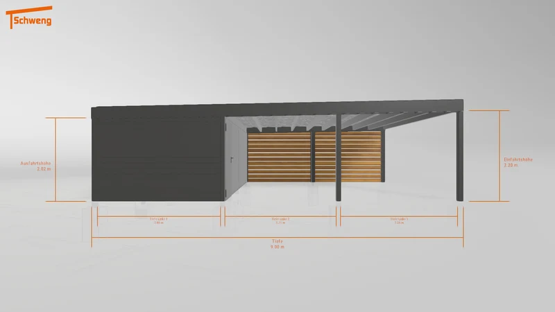 #DE Schweng Flachdachcarport C600+ (ID g7gd28) #MTG
