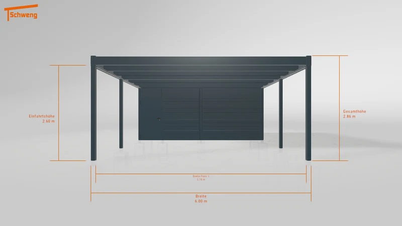 #DE Schweng Flachdachcarport C600 (ID mj7kbz)