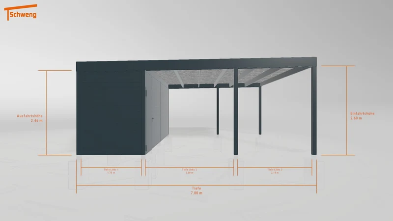 #DE Schweng Flachdachcarport C600 (ID mj7kbz)