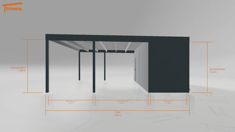 #DE Schweng Flachdachcarport C600 (ID mj7kbz)