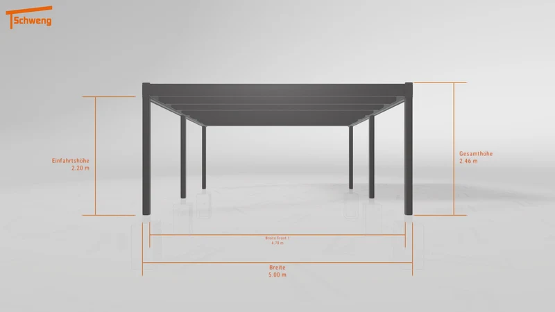 #DE Schweng Flachdachcarport C600 (ID pbj447)