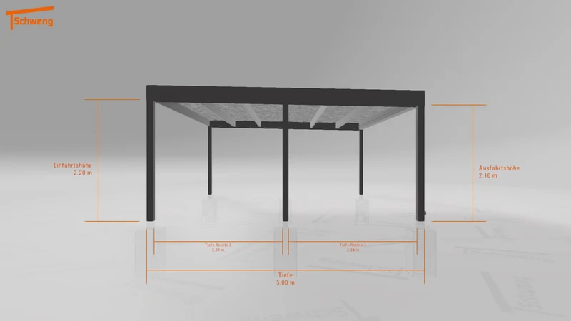 #DE Schweng Flachdachcarport C600 (ID pbj447)