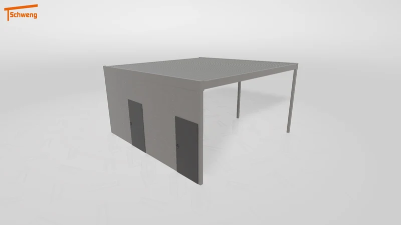 #DE Schweng Flachdachcarport C600 (ID g7g95r)