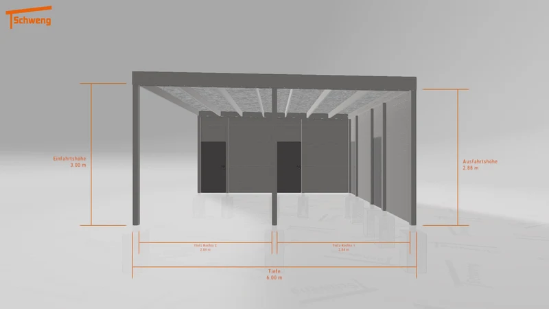 #DE Schweng Flachdachcarport C600 (ID g7g95r)