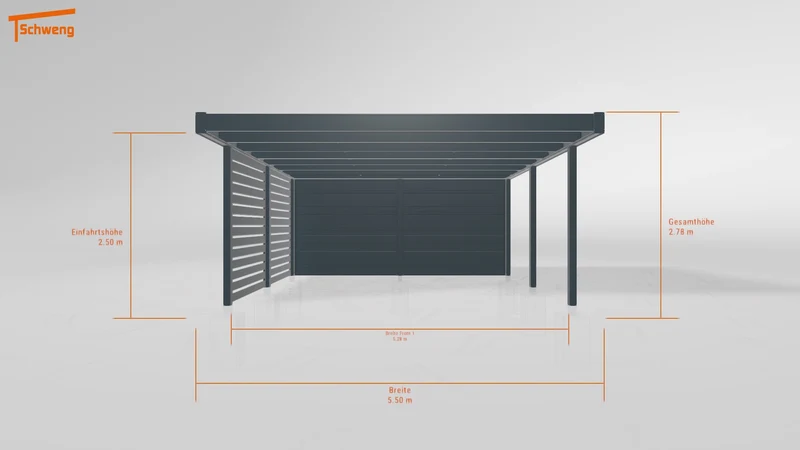 #DE Schweng Flachdachcarport C600+ (ID qdw7v4)