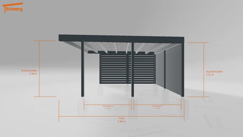 #DE Schweng Flachdachcarport C600+ (ID qdw7v4)