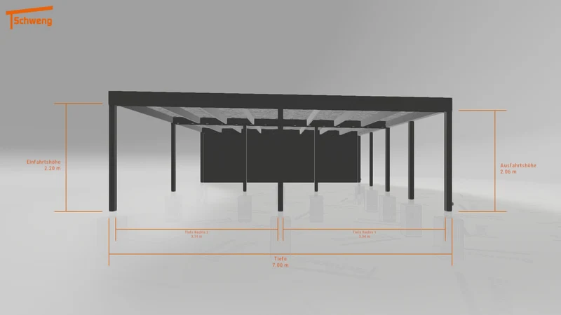 #AT Schweng Flachdachcarport C600 (ID 77mxp2)