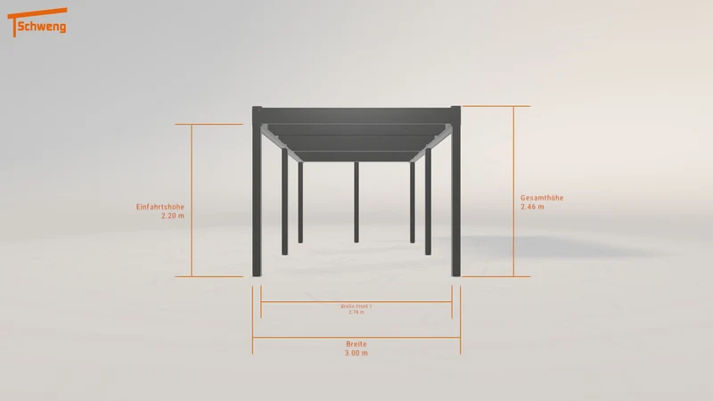 #DE Schweng Flachdachcarport C600 (ID pbj244)