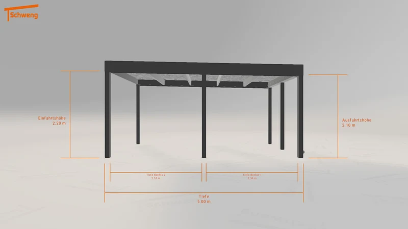 #DE Schweng Flachdachcarport C600 (ID pbj244)