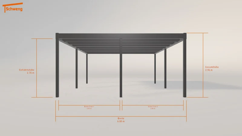 #DE Schweng Flachdachcarport C600+ (ID 85bxvw)