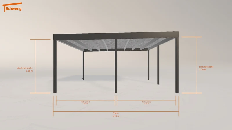 #DE Schweng Flachdachcarport C600+ (ID 85bxvw)
