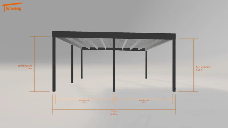 #DE Schweng Flachdachcarport C600+ (ID 85bxvw)