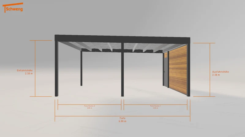 #DE Schweng Flachdachcarport C600 (ID 42j987) #MTG