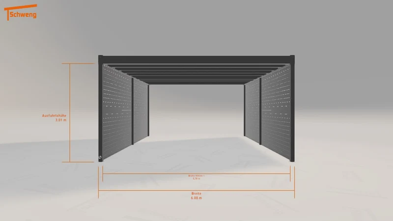 #DE Schweng Flachdachcarport C600+ (ID 9wp279)