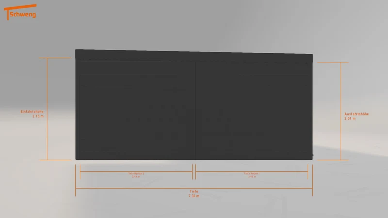 #DE Schweng Flachdachcarport C600+ (ID 9wp279)