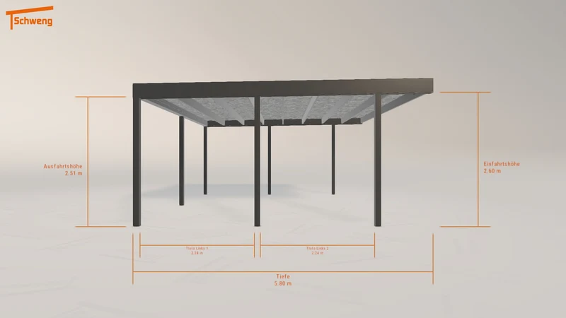 #AT Schweng Flachdachcarport C600 (ID 85b8jn)