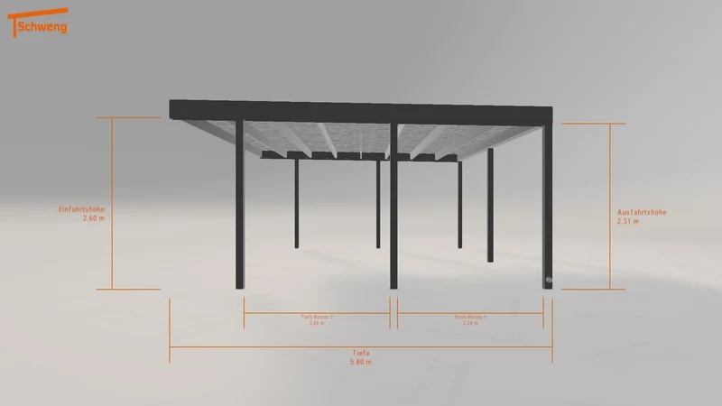 #AT Schweng Flachdachcarport C600 (ID 85b8jn)
